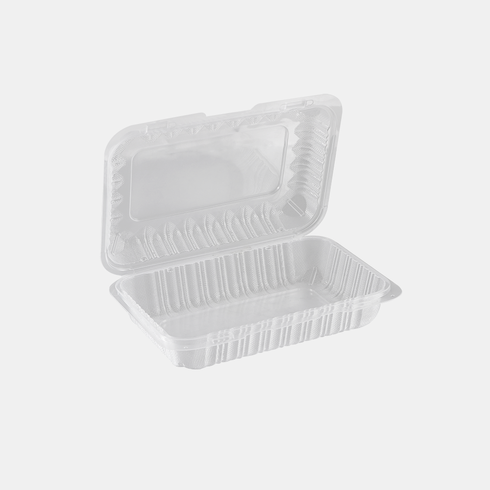 9" x 6" 1-Compartment Ventilated Microwaveable Mineral-Filled Plastic Hinged Take-Out Container - 250/Case