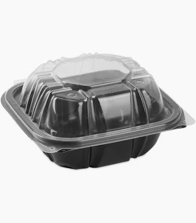 6"'x6" PP VENTED 1-COMPARTMENT HINGED CONTAINER(DUAL-COLOR) 150/Case