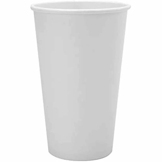 16 oz Paper Coffee Cups - Disposable White Hot Cups for Coffee 1,000/Case