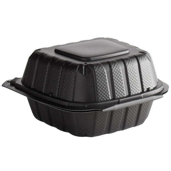 Ecopax 6" x 6" 1-Compartment Microwaveable Mineral-Filled Plastic Hinged Take-Out Container - 250/Case