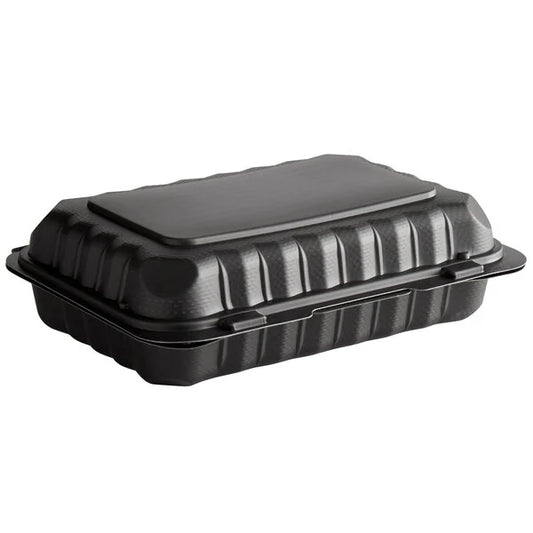 Ecopax 9" x 6" 1-Compartment Microwaveable Mineral-Filled Plastic Hinged Take-Out Container - 150/Case