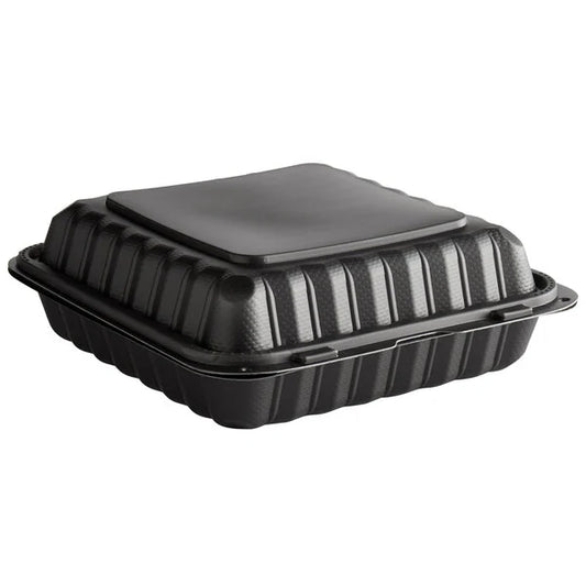 Ecopax 9" x 9" 1-Compartment Microwaveable Mineral-Filled Plastic Hinged Take-Out Container - 150/Case