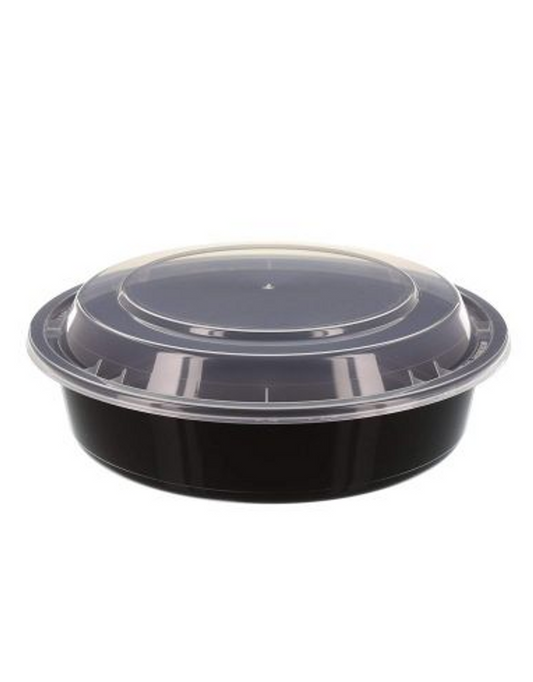 Round Black Base Container w/ Clear Lid 150/Case