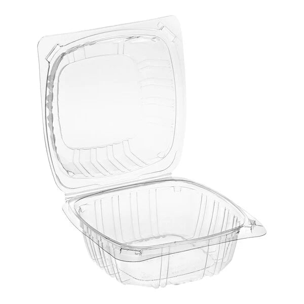 6"x6" PET Clear Hinged Container 200/Case