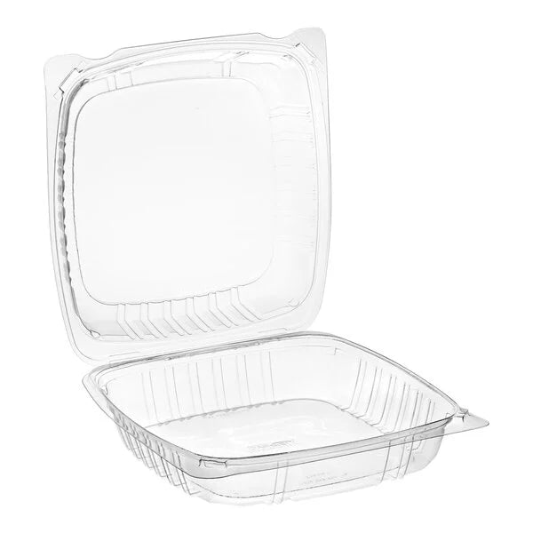 9"x9" PET Clear Hinged Container 200/Case