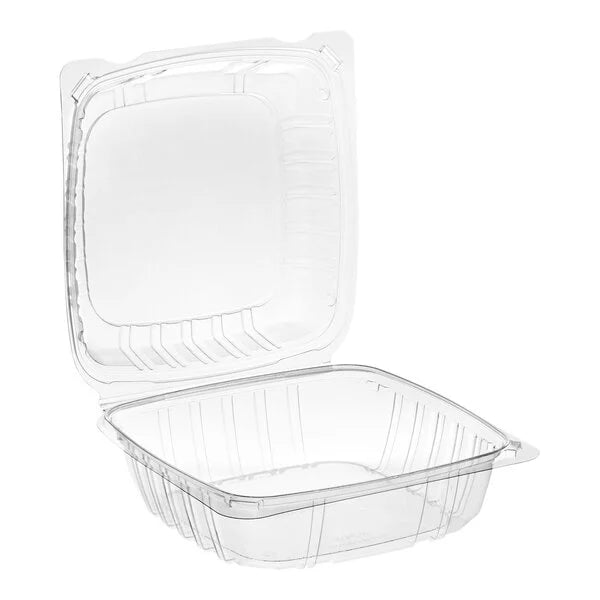 8"x8" PET Clear Hinged Container 200/Case