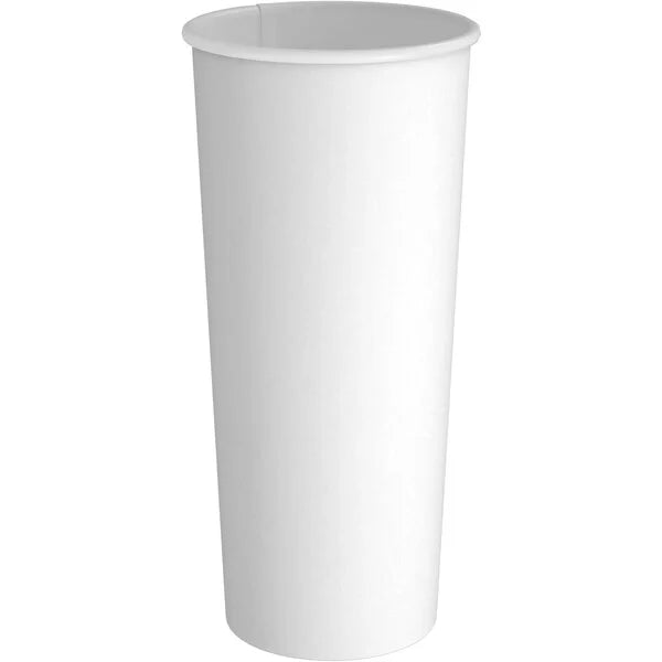 Paper Coffee Cups - Disposable White Hot Cups 4/8/10/12/16/20/24oz 1,000/Case