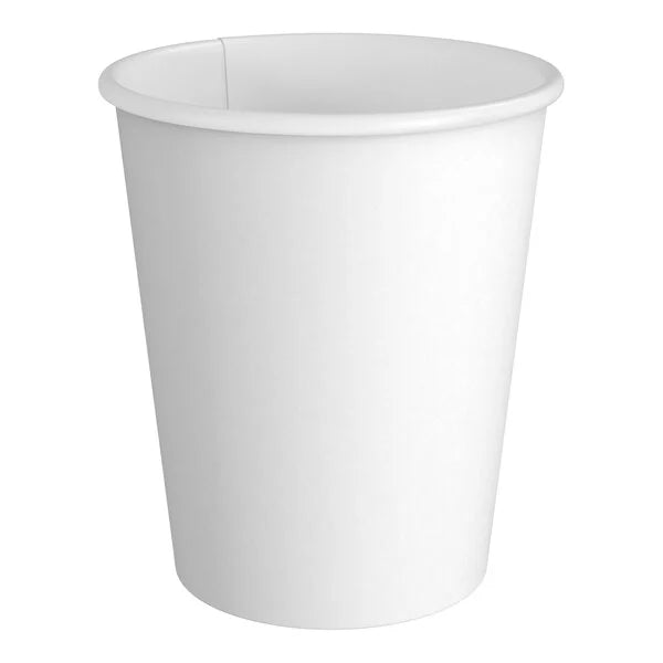 Paper Coffee Cups - Disposable White Hot Cups 4/8/10/12/16/20/24oz 1,000/Case