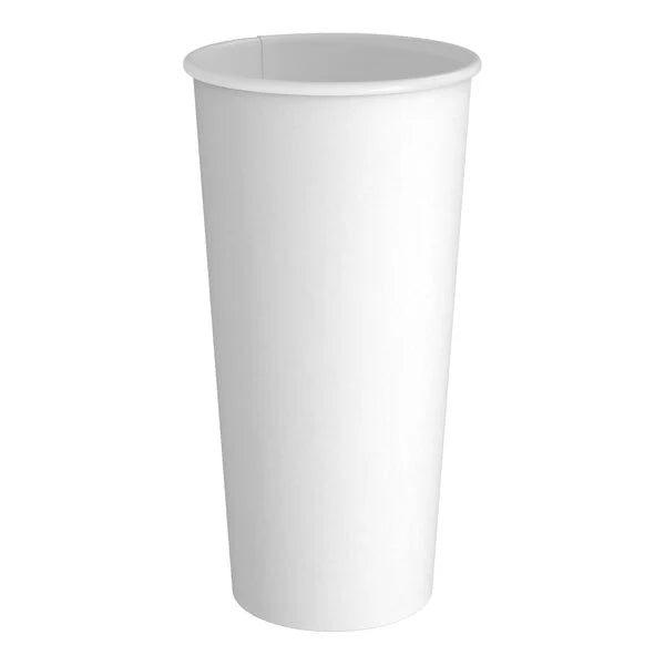 Paper Coffee Cups - Disposable White Hot Cups 4/8/10/12/16/20/24oz 1,000/Case
