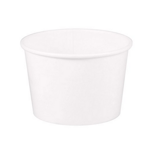 96mm 8/10 oz White Paper Food Containers 1000/Case