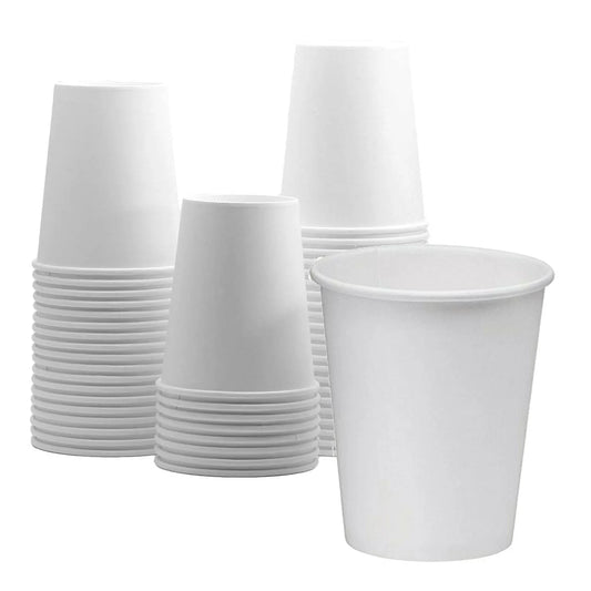 8 oz Paper Coffee Cups - Disposable White Hot Cups 1,000/Case