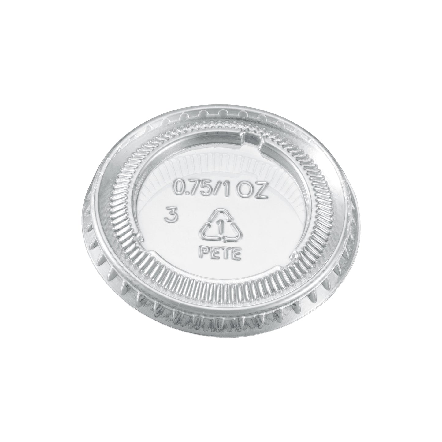 [Case of 2500 Pack] 0.75oz /1oz Plastic Clear Portion Cup LIDS, Souffle Cup LIDS