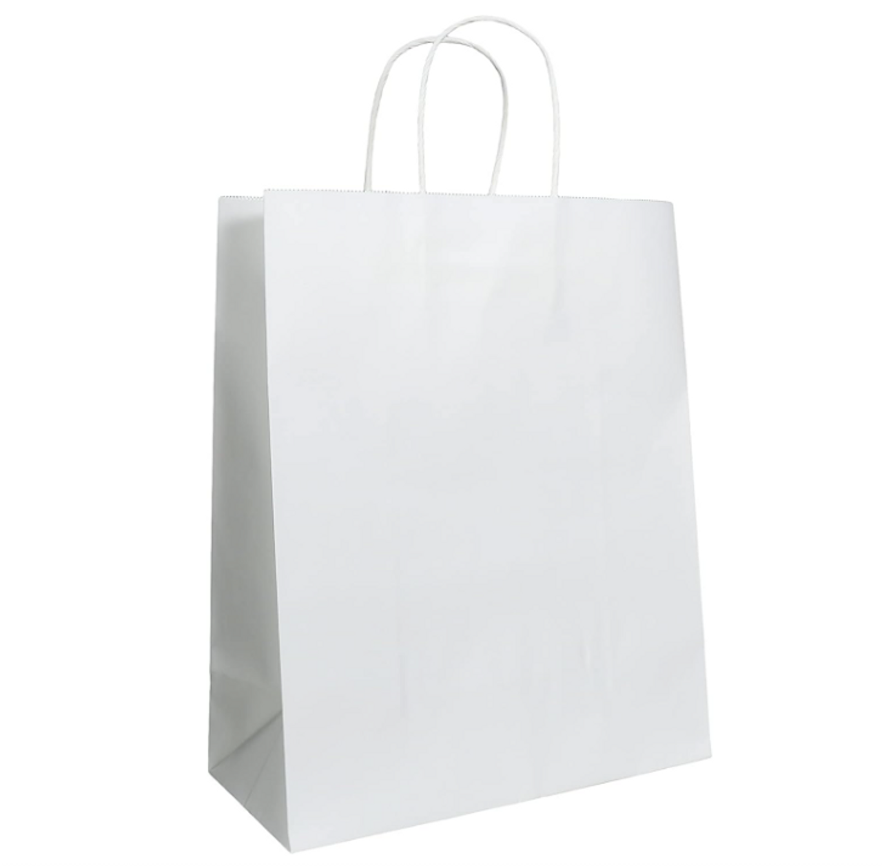 10x5x13" White Premium Paper Shopping Bag w/ Rope Handles 250/Case