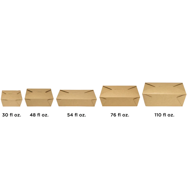 Kraft Microwavable Folded Paper Take-Out Container