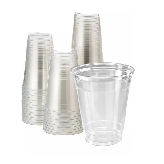 12 oz Crystal Clear PET Plastic Cold Cups 1,000/Case