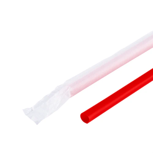 8-3/4' Giant Wrapped Red Plastic Straws 7mm Diameter